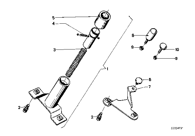 1981 BMW 528i Accelerator Pedal - Stopper Diagram