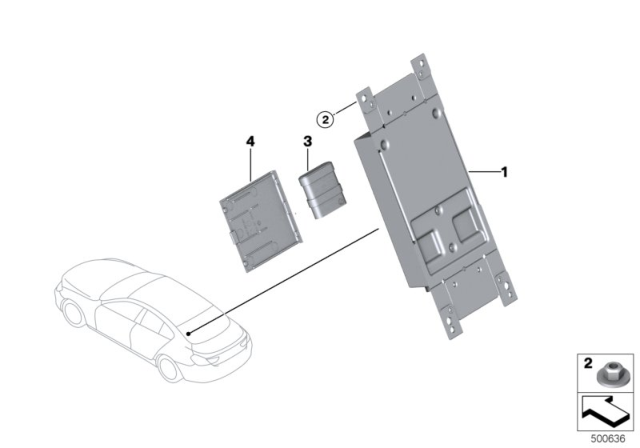 2014 BMW 640i xDrive Gran Coupe Telematics Control Unit Diagram