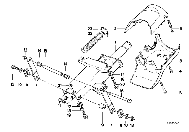 1993 BMW M5 Steering Column - Tube / Trim Panel Diagram 2