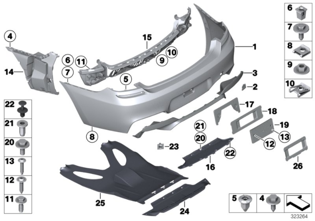 2012 BMW M6 M Trim Panel, Rear Diagram