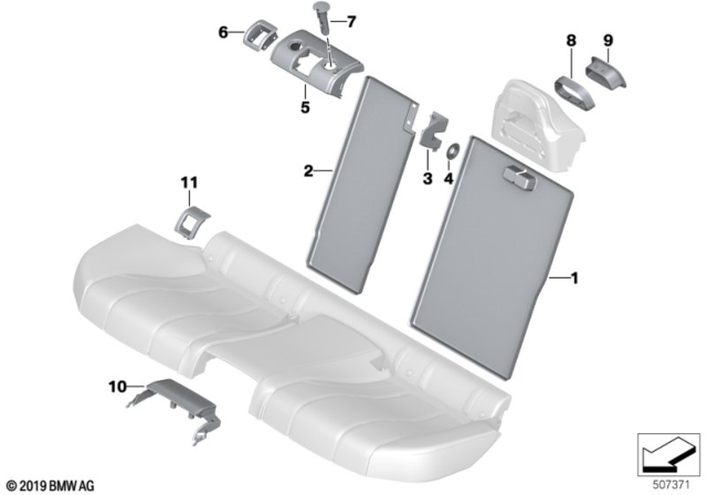2020 BMW M8 TRIM FOR SEAT BELT BUCKLE Diagram for 52207436800