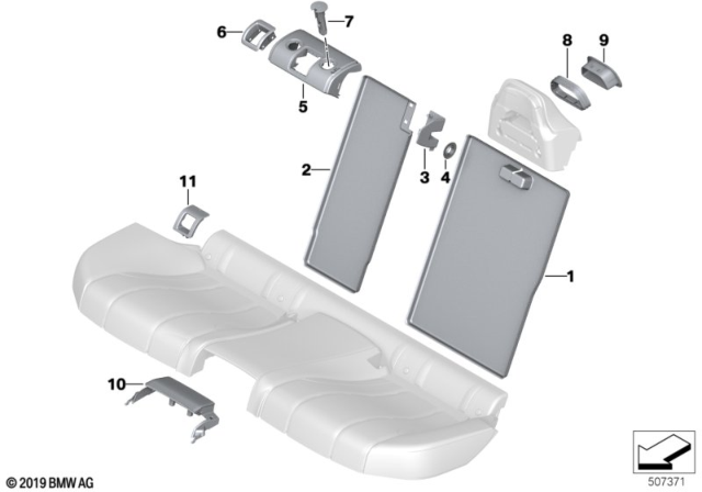 2020 BMW M8 TRIM FOR CONTROL, CENTER Diagram for 52207436794