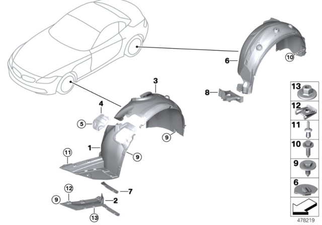 2009 BMW Z4 Cover, Wheel Housing, Front Right Diagram for 51777191030