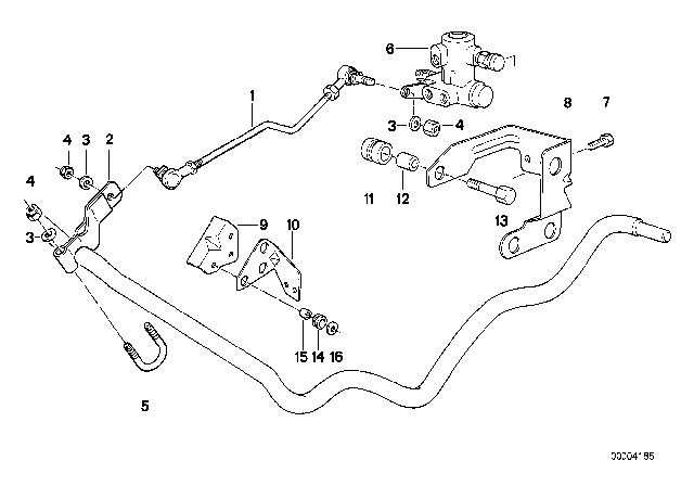 1991 BMW 525i Levelling Device / Regulating Valve / Attachment Parts Diagram