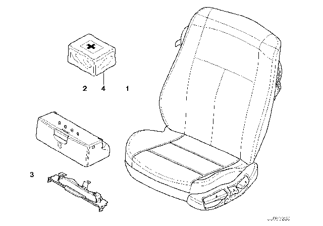 2006 BMW X5 Seat, Front, Complete Seat Diagram 2