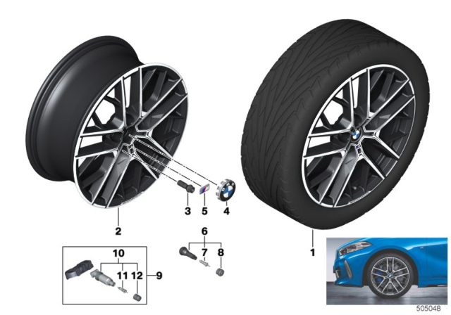 2020 BMW M235i xDrive Gran Coupe BMW Light-Alloy Wheel, Double Spoke Diagram