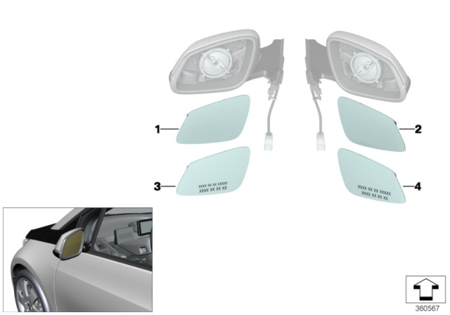 2019 BMW i3 Mirror Glass Diagram 2