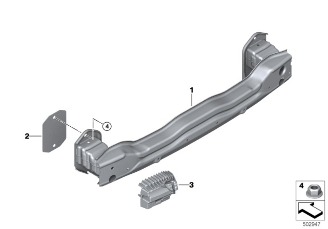 2020 BMW X4 M Carrier, Bumper Rear Diagram for 51127400008