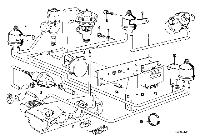 1976 BMW 530i Emission Control Diagram 1