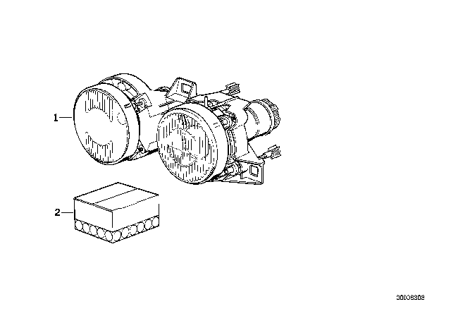 1993 BMW 740iL Left Headlight Diagram for 63121391257