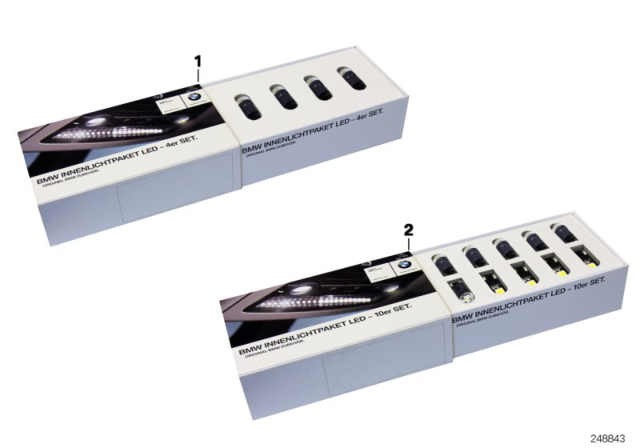 2003 BMW Alpina V8 Roadster LED Interior Light Package Diagram