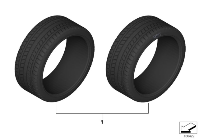 2008 BMW 128i Summer Tires Diagram