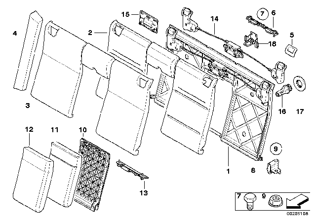 2012 BMW 335is Cover Backrest, Leather Diagram for 52207259213