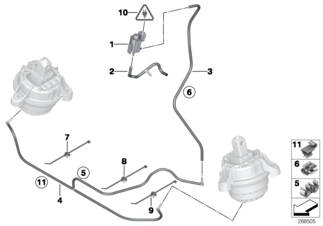 2016 BMW ActiveHybrid 5 Vacuum Control - Engine Bearing Diagram