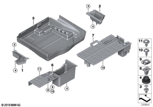 2011 BMW X6 M Stowage Compartment, Left Diagram for 51479170101