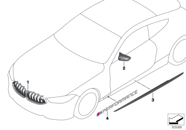 2020 BMW M8 M Performance Aerodynamics Accessories Diagram