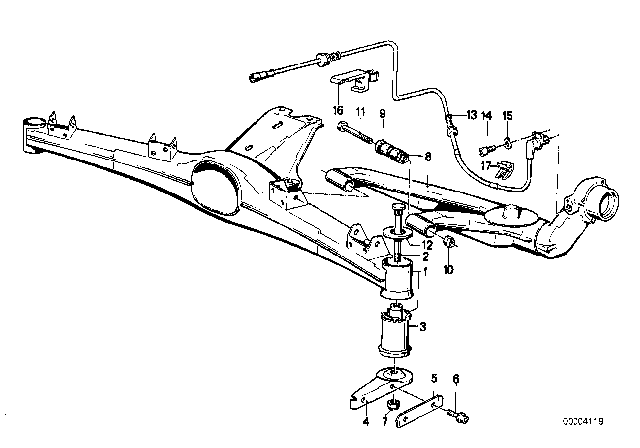 1989 BMW 325ix Rubber Mounting Diagram for 33311130483