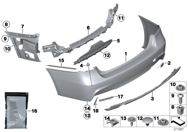 2012 BMW 328i M Trim Panel, Rear Diagram