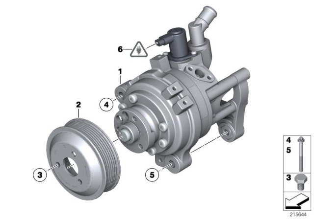 2012 BMW 550i Hydraulic Pump Diagram for 32414076322