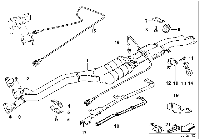 1996 BMW 328i Catalyst / Lambda Probe Diagram