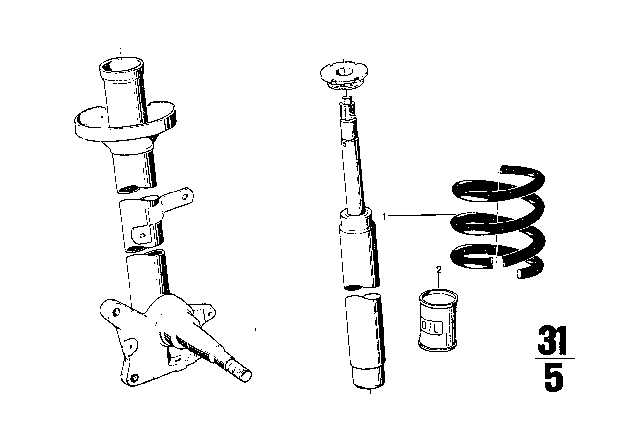 1969 BMW 2800CS Coil Spring Diagram for 31331112799