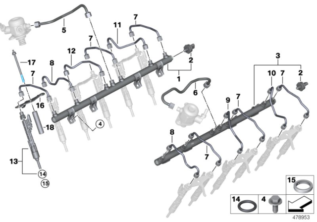 2019 BMW M760i xDrive HIGH PRESSURE PIPE Diagram for 13538629241