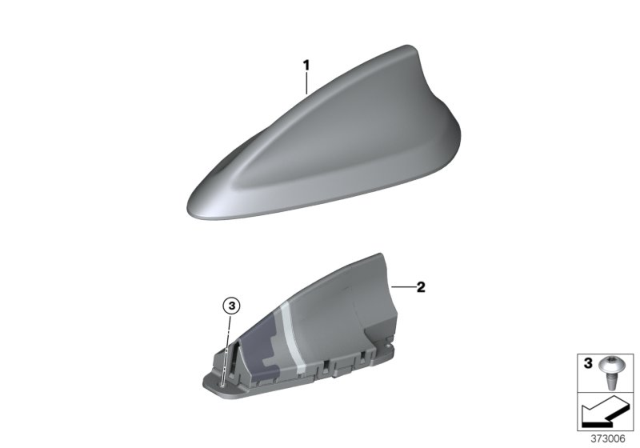 2018 BMW 740i Single Parts, Antenna Diagram