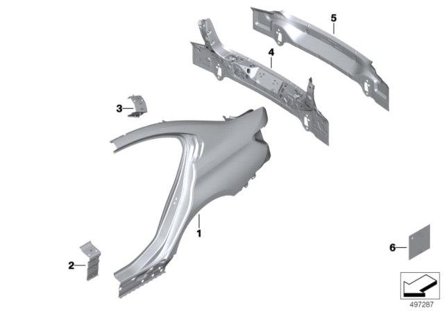2020 BMW 330i xDrive Side Panel / Tail Trim Diagram