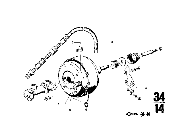 1972 BMW 3.0CS Power Brake Unit Depression Diagram 2