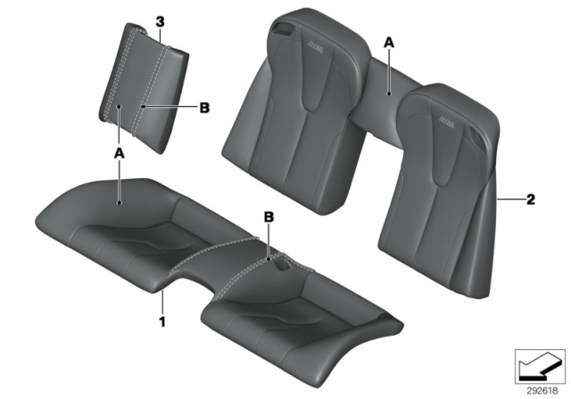 2016 BMW M6 Individual Cover, Leather, Seat, Rear Diagram