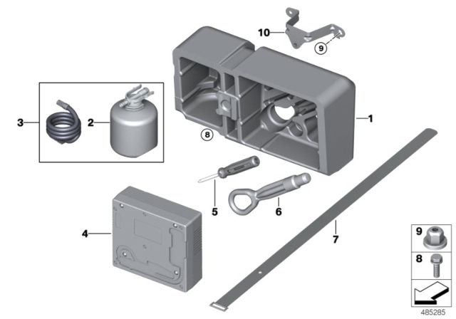 2017 BMW X1 Compressor, Mobility System Diagram for 71106850380