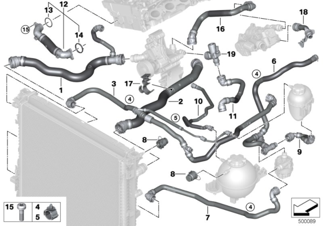 2020 BMW X4 HOSE, RADIATOR Diagram for 17129894745