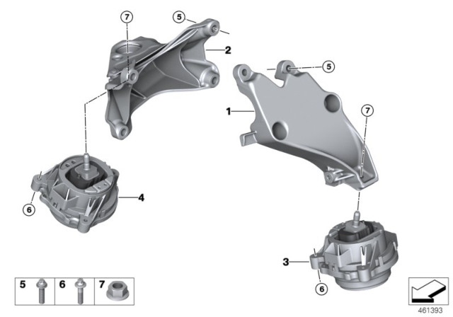 2020 BMW M240i Engine Right Support Bracket Diagram for 22116859012