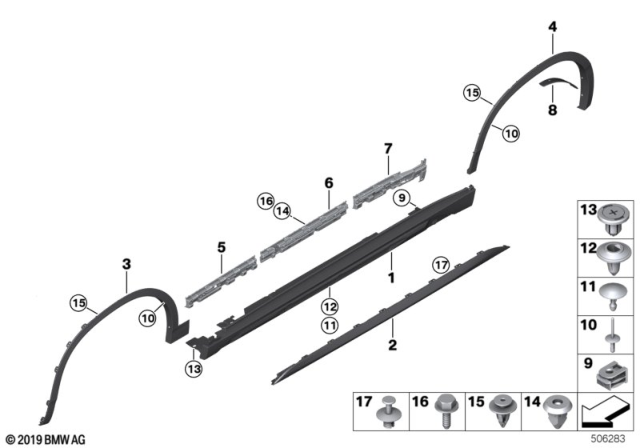 2020 BMW X2 Sill Strip, Primed, Left Diagram for 51778089931