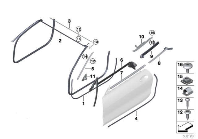 2020 BMW M850i xDrive CHANNEL SEALING,INSIDE,DOOR Diagram for 51337424850