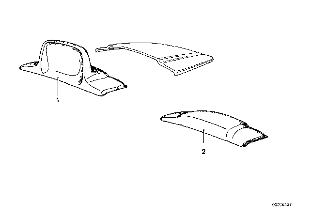 1989 BMW 635CSi Casing Headrest Rear Diagram