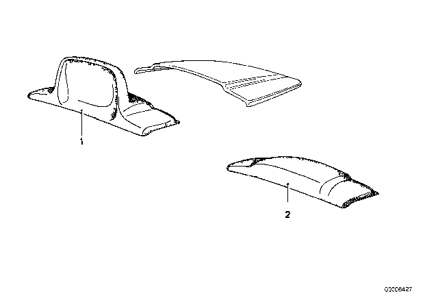 1978 BMW 633CSi Casing Headrest Rear Diagram