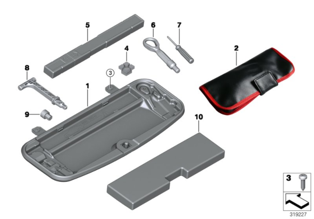 2015 BMW M5 Additional Tool Kit Diagram