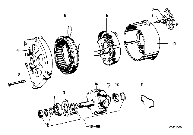 1975 BMW 530i Generator, Individual Parts Diagram 2
