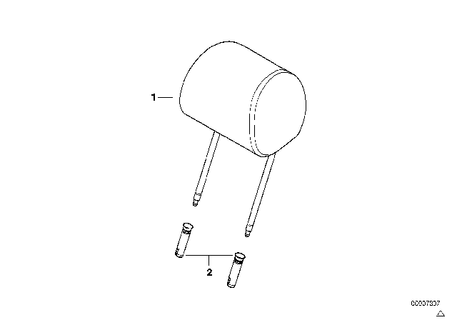 1995 BMW 740iL Seat, Front, Head Restraint Diagram 1