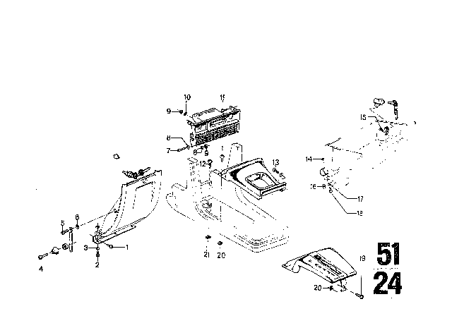 1974 BMW 3.0S Glove Box Diagram 5