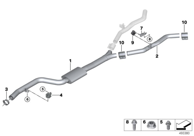 2020 BMW X6 Front Muffler Diagram for 18307935438