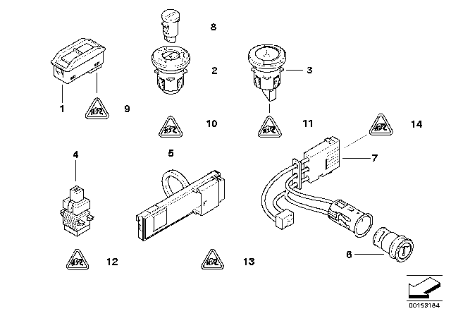 2005 BMW Z4 Various Switches Diagram 2