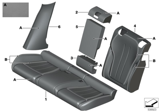 2019 BMW X6 M Individual Cover, Leather Comfort Seat Diagram