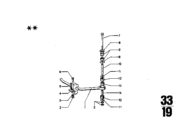 1971 BMW 3.0CS Stabilizer, Rear Diagram for 33551103022