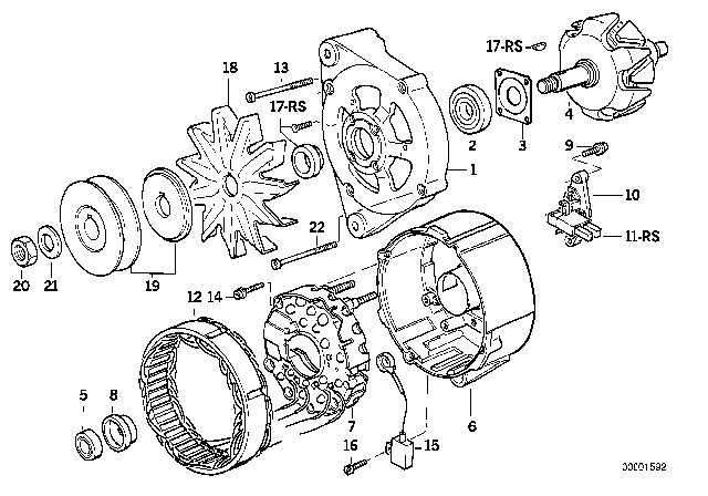 1990 BMW 325i Alternator Parts Diagram