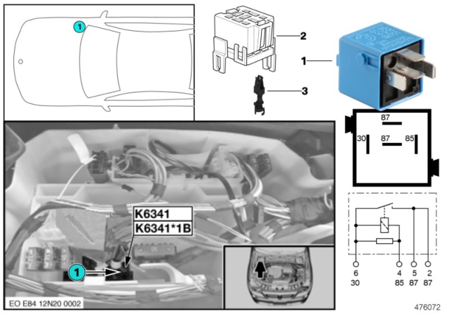 2014 BMW X1 Relay, Load Removal, Ignition / Inject. Diagram