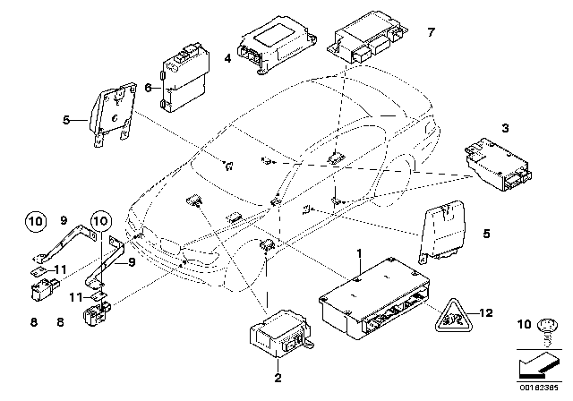 2006 BMW 750i Electric Parts, Airbag Diagram
