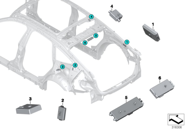 2015 BMW 228i Components, Antenna Amplifier Diagram