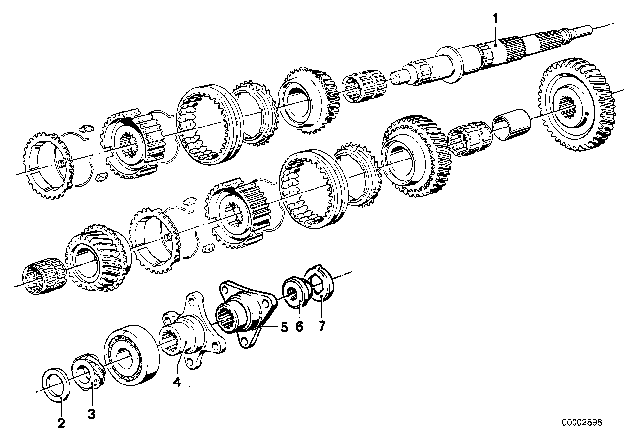 1977 BMW 320i Gear Wheel Set, Single Parts (Getrag 242) Diagram 3